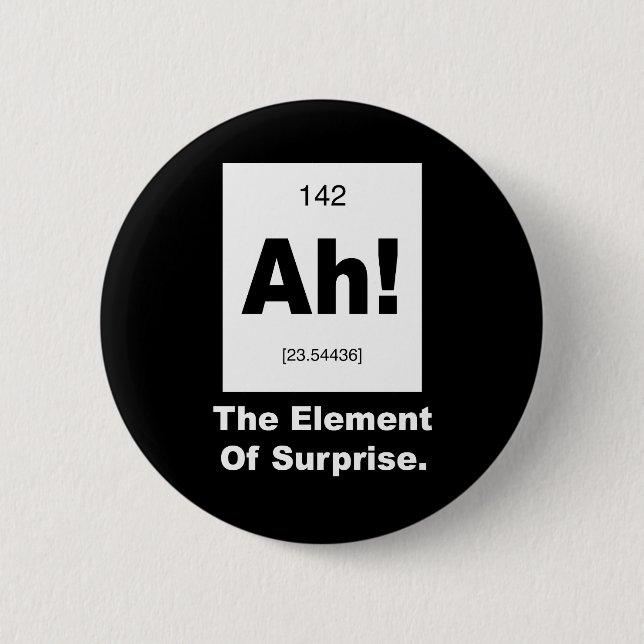 Ah! The element of Surprise 6 Cm Round Badge (Front)