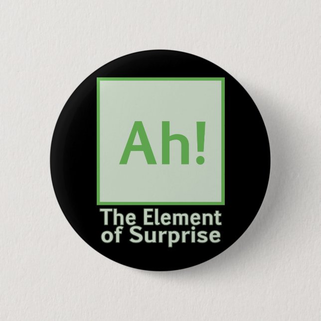 Ah! The element of surprise 6 Cm Round Badge (Front)