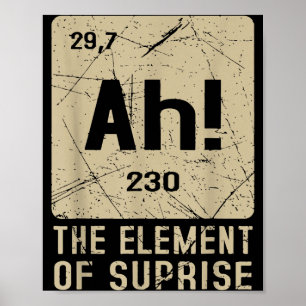 Ah The Element Of Surprise Funny Chemistry Science Poster