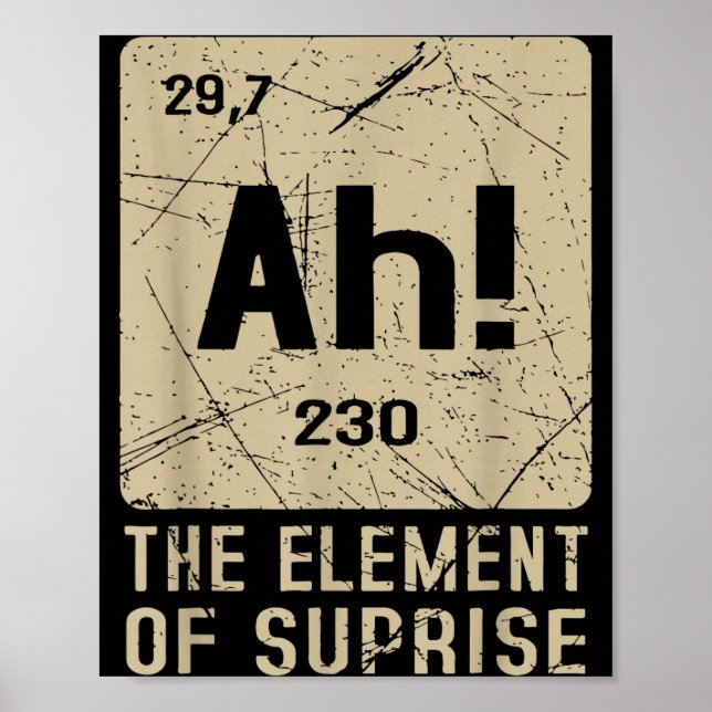 Ah The Element Of Surprise Funny Chemistry Science Poster (Front)
