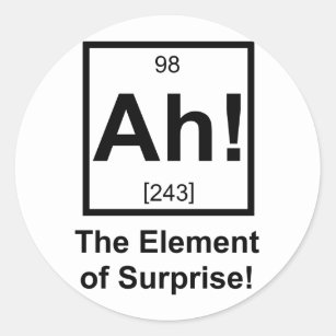 Ah the Element of Surprise Periodic Element Symbol Classic Round Sticker