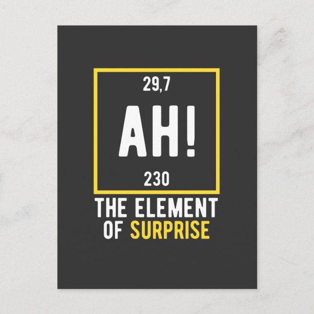 Ah The Element of Surprise Postcard (Front)