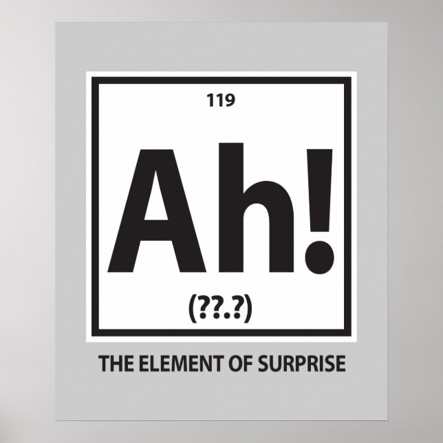 Ah!  The element of surprise Poster (Front)