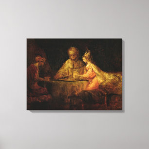 Ahasuerus , Haman and Esther, c.1660 Canvas Print
