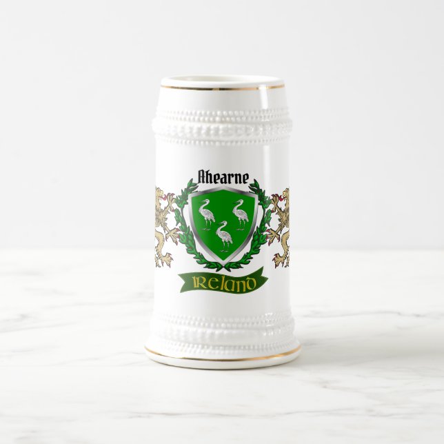 Ahearne/Ahern Irish Shield Personalised Beer Stein (Center)