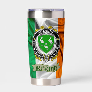 Ahearne/Aherne Irish Shield & Flag Personalised Insulated Tumbler
