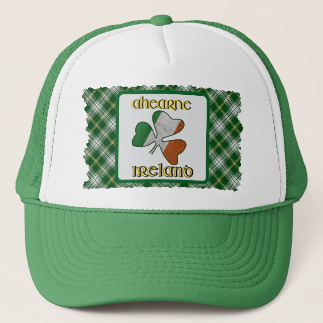 Ahearne Irish Flag Shamrock Trucker Hat (Front)