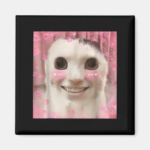 Ahh Cat Meme Dank Cursed Weirore Funny Dank Meme Magnet