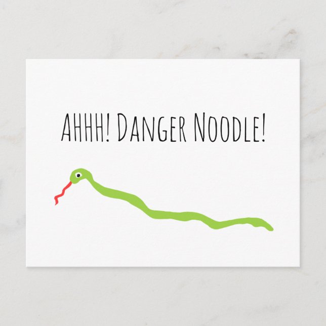 AHH! Danger Noodle! Snake Postcard (Front)