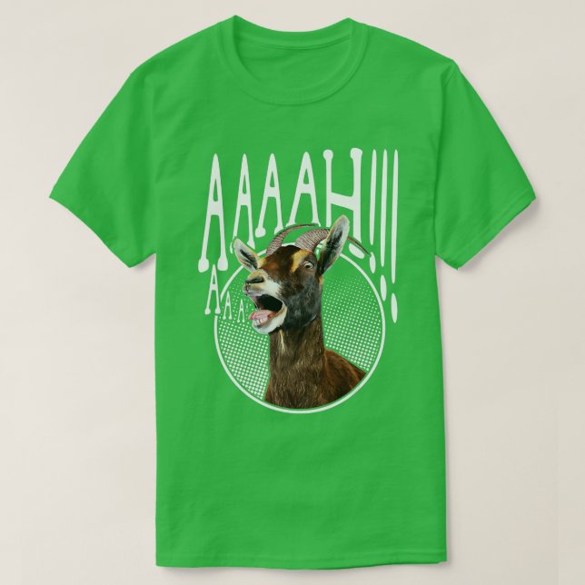 Ahhh Screaming Goat Gift Funny Goat Lover Screamin T-Shirt (Design Front)