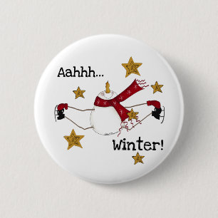 AHHH WINTER 6 CM ROUND BADGE