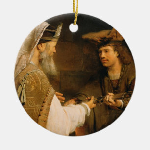 Ahimelech giving the sword of Goliath to David Ceramic Tree Decoration