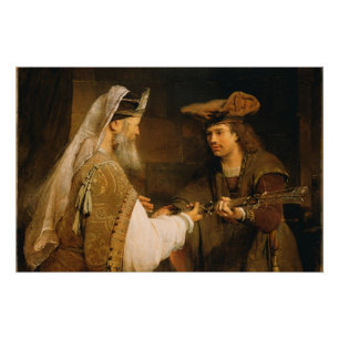 Ahimelech giving the sword of Goliath to David Poster