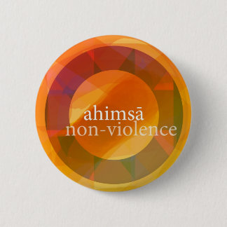 ahimsā - non-violence 6 cm round badge