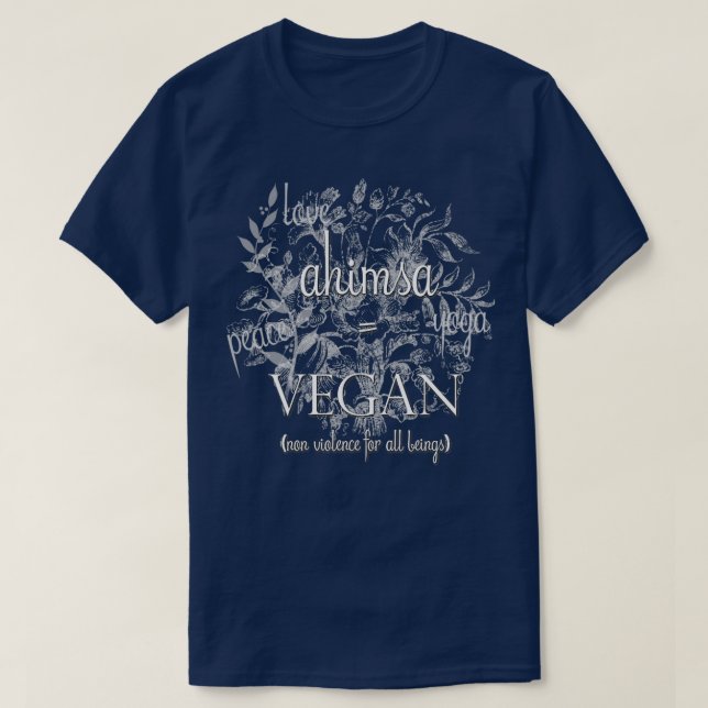 ahimsa vegan T-Shirt (Design Front)