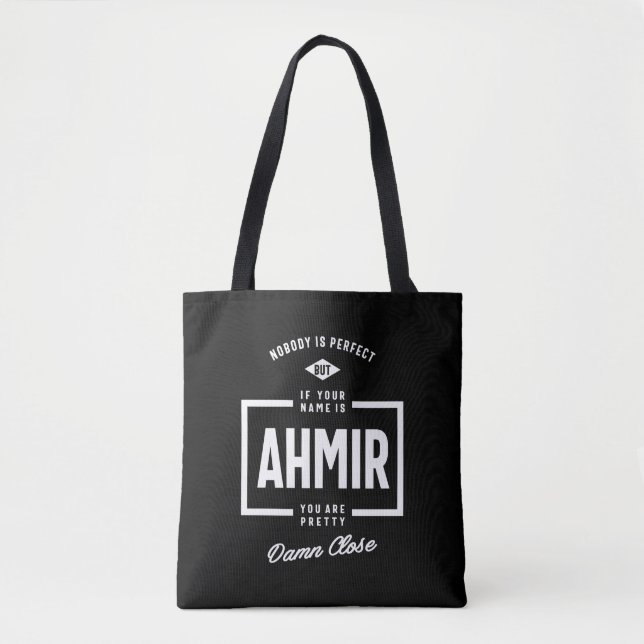 Ahmir Personalised Name Birthday Gift Tote Bag (Front)