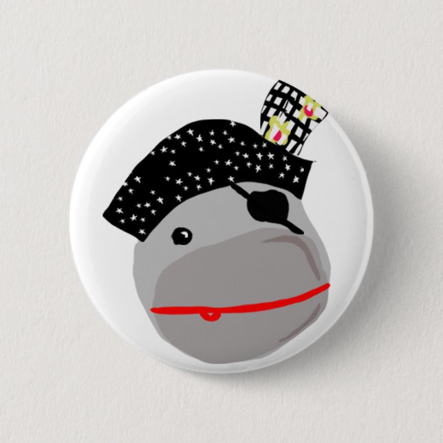 Ahoy! A cute pirate button. 6 Cm Round Badge (Front)