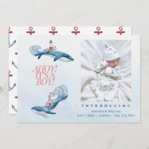 Ahoy Baby Boy Birth Announcement