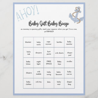 Ahoy Baby Shower Game Flyer