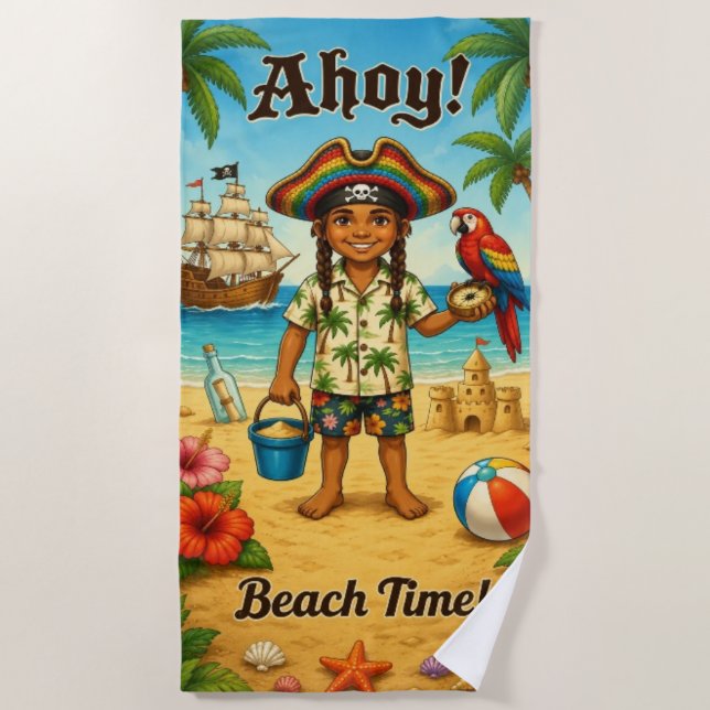 Ahoy! Beach Time Beach Towel (Front)