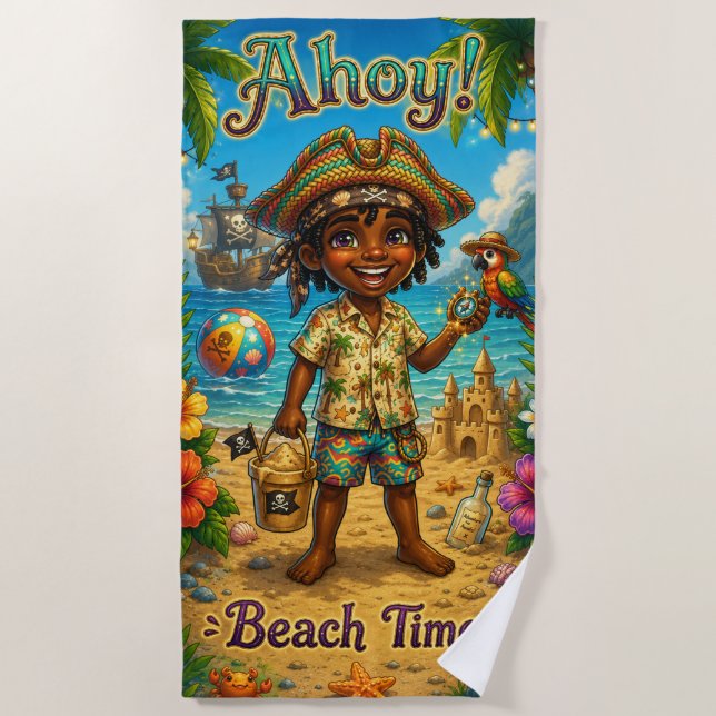 Ahoy! Beach Time Beach Towel (Front)