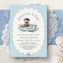 Ahoy Boy Nautical Bear Baby Shower