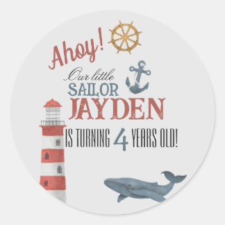 Ahoy! Classic Round Sticker