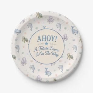 AHOY! Future Diver Baby Shower Paper Plate
