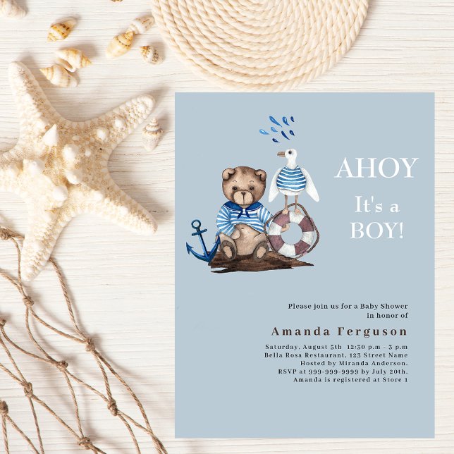 Ahoy it is a boy teddy sailor budget Baby Shower (Creator Uploaded)