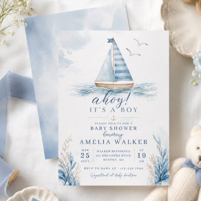Ahoy It’s a Boy Baby Shower Invitation (Creator Uploaded)