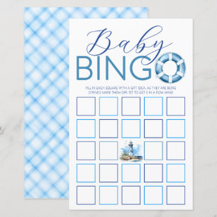 Ahoy It’s a Boy Nautical Baby Shower Bingo Game 