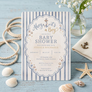 Ahoy It’s a Boy Nautical Baby Shower Invitation