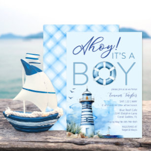 Ahoy It’s a Boy Nautical Baby Shower Invitation 