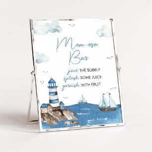 Ahoy It’s A Boy Nautical Baby Shower Mom osa Bar Poster