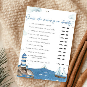 Ahoy It’s A Boy Nautical Guess Who Mummy or Daddy