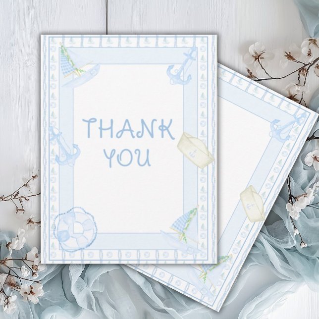 Ahoy It’s a Boy Nautical Thank You Card (Creator Uploaded)
