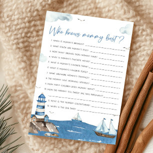 Ahoy It’s A Boy Nautical Who Knows Mummy Best Game