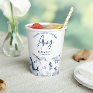 Ahoy! It’s a Boy, Under the Sea Boy Baby Shower Paper Cups