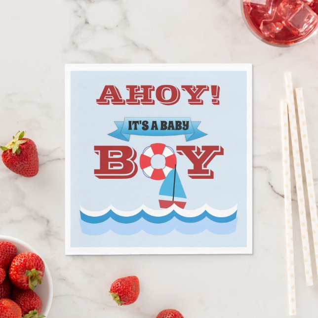Ahoy It's A Baby Boy Paper Napkin (Insitu)