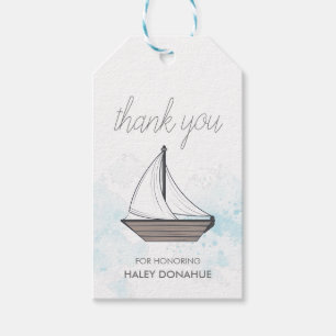 Ahoy! It's a Boy! Baby Sailboat Thank You Favour Gift Tags