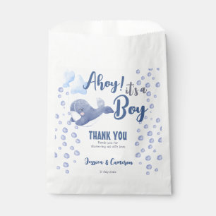Ahoy it's a boy baby shower blue whale custom favour bags
