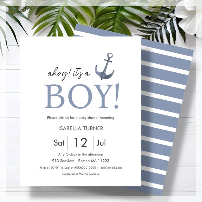 Ahoy! It's a Boy Baby Shower Budget Invitation (Creator Uploaded)