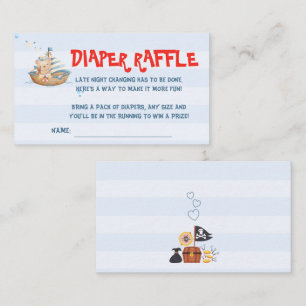 Ahoy Its A Boy Baby Shower Diaper Raffle Enclosure Card
