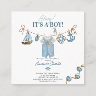 Ahoy It's a Boy Baby Shower Enclosure Card