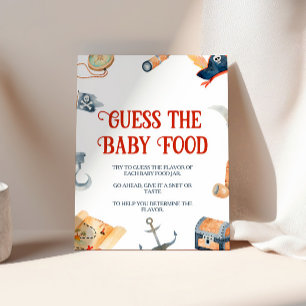 Ahoy It's A Boy Baby Shower Guess The Baby Food Pedestal Sign