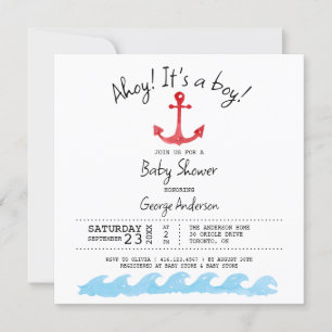 AHOY! IT'S A BOY! Baby Shower Invitation