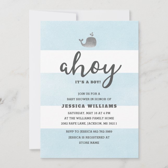 Ahoy It's a Boy Baby Shower Invitation (Front)