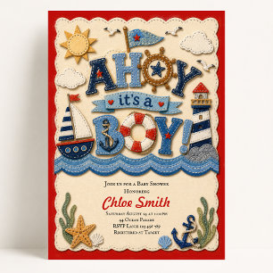 Ahoy its a Boy Baby Shower Invitation