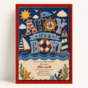 Ahoy its a Boy Baby Shower Invitation