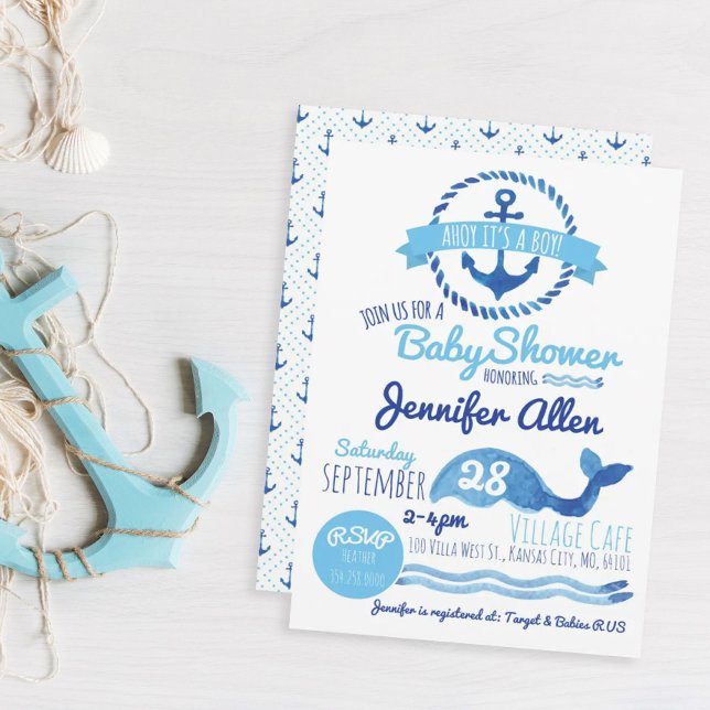 Ahoy It's a Boy! Baby Shower Invitation (Creator Uploaded)